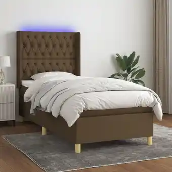 ManoMano Boxspringbett mit Matratze & LED,Schlafzimmerbett,Polsterbett,Hotellbett Dunkelbraun 100x200 cm Stoff DXJT883655 Maisonchic Angebot