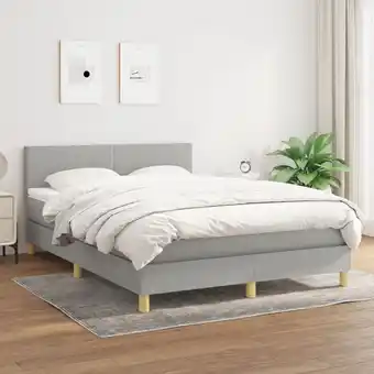 ManoMano Boxspringbett mit Matratze Bett für Erwachsene Schlafzimmerbett Bett für Erwachsene Schlafzimmerbett Hellgrau 140x190 cm Stof Angebot