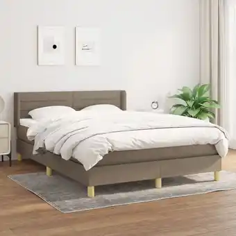 ManoMano Boxspringbett mit Matratze Bett für Erwachsene Schlafzimmerbett Bett für Erwachsene Schlafzimmerbett Taupe 140x200 cm Stoff N Angebot