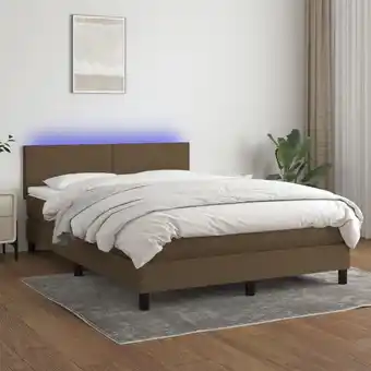 ManoMano Boxspringbett mit Matratze & led Bett für Erwachsene Schlafzimmerbett Dunkelbraun 140x190 cm Stoff NGIVN7439412 Bonnevie Angebot