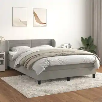 ManoMano Boxspringbett mit Matratze Bett für Erwachsene Schlafzimmerbett Bett für Erwachsene Schlafzimmerbett Hellgrau 140x190 cm Samt Angebot