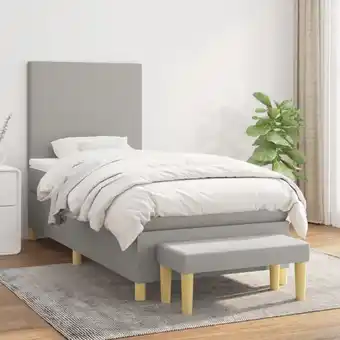 ManoMano Boxspringbett mit Matratze Bett für Erwachsene Schlafzimmerbett Bett für Erwachsene Schlafzimmerbett Hellgrau 80x200 cm Stoff Angebot