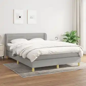 ManoMano Boxspringbett mit Matratze Bett für Erwachsene Schlafzimmerbett Bett für Erwachsene Schlafzimmerbett Hellgrau 140x200 cm Stof Angebot