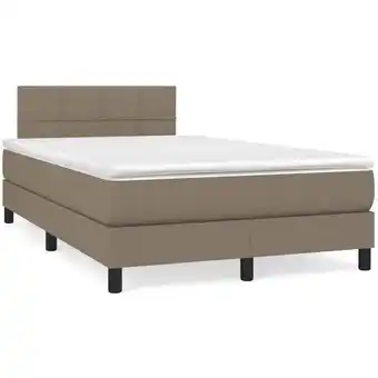 ManoMano Bettrahmen Einzelbett,Bettgestell und Matratze, Boxspringbett im modernen Design mit Matratze Taupe 120x200 cm Stoff Bonnevie Angebot