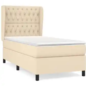 ManoMano Bettrahmen,Bettgestell und Polsterbett,Boxspringbett mit Matratze Creme 100x200 cm Stoff Bonnevie 54262 - Creme Angebot