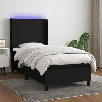 ManoMano Boxspringbett mit Matratze & LED,Bettgestell für Erwachsene,Taschenfederkernmatratze Schwarz 100x200 cm Stoff -BNC36250 Angebot