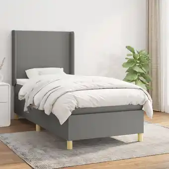 ManoMano Boxspringbett mit Matratze Bett für Erwachsene Schlafzimmerbett Bett für Erwachsene Schlafzimmerbett Dunkelgrau 100x200 cm St Angebot