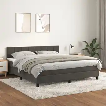 ManoMano Boxspringbett mit Matratze Bett für Erwachsene Schlafzimmerbett Bett für Erwachsene Schlafzimmerbett Dunkelgrau 180x200 cm Sa Angebot