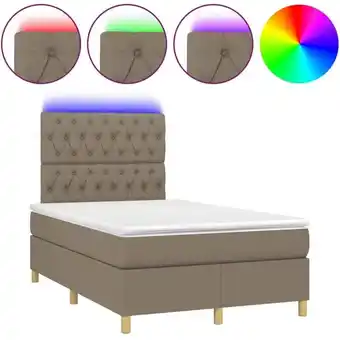 ManoMano Bettgestell mit Matratze & LED,Betten für Erwachsene,Boxspringbett,Schlafzimmerbett Taupe 120x200 cm Stoff -Maison 83662 - Ta Angebot