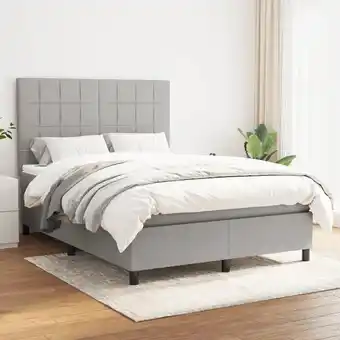 ManoMano Boxspringbett mit Matratze Bett für Erwachsene Schlafzimmerbett Bett für Erwachsene Schlafzimmerbett Hellgrau 140x200 cm Stof Angebot