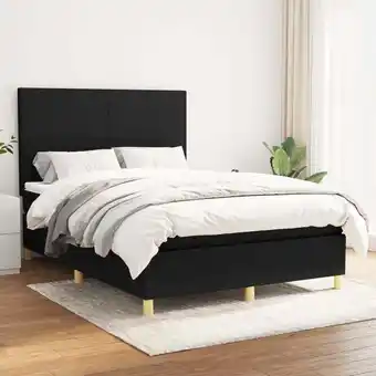 ManoMano Boxspringbett mit Matratze Bett für Erwachsene Schlafzimmerbett Bett für Erwachsene Schlafzimmerbett Schwarz 140x200 cm Stoff Angebot