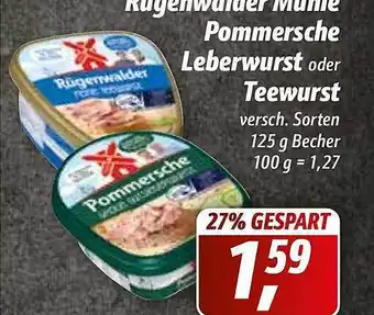 Simmel Rügenwalder Mühle Pommersche Leberwurst Oder Teewurst Angebot