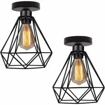 ManoMano 2 Stück Industrielle Deckenleuchte Metall Retro Design Pendelleuchten E27 Max 40W, Industrielle Pendelleuchte Ideal für Wohnz Angebot