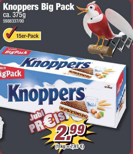 Knoppers Big Pack ca. 375g Angebot bei Poco