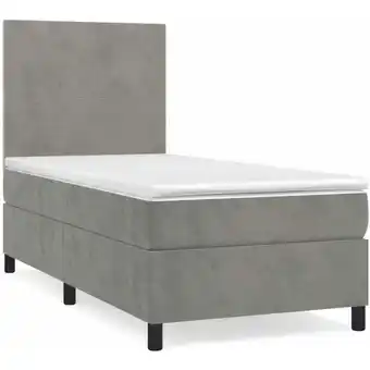 ManoMano Bettrahmen Einzelbett,Bettgestell und Polsterbett,Boxspringbett mit Matratze Hellgrau 80x200 cm Samt Bonnevie 40739 - Grau Angebot