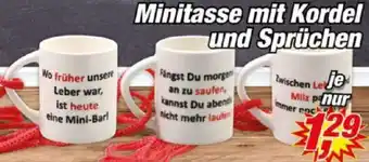 Posten Börse Minitasse mit Kordel und Sprüchen Angebot