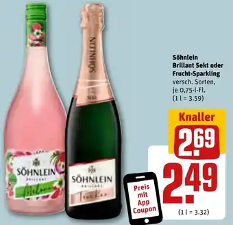 REWE Söhnlein Brillant Sekt oder Frucht-Sparkling 0,75 L-Fl. Angebot