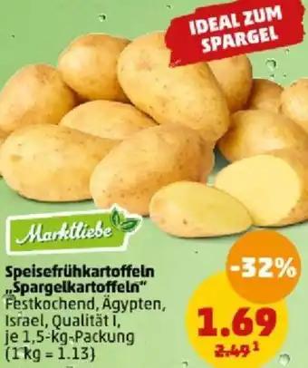 PENNY Speisefrühkartoffeln „Spargelkartoffeln" 1,5 kg Packung Angebot