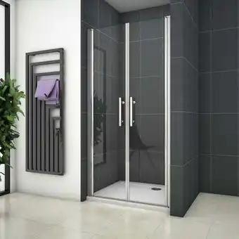 ManoMano Duschtür Pendeltür Nischentür Duschabtrennung Schwingtür Dusche Klarglas 140x195cm Angebot