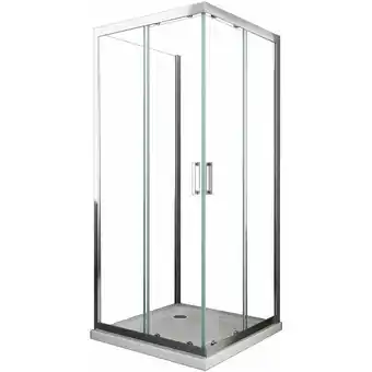 ManoMano U-förmige Duschkabine, 3 Seiten mit 1 seitlicher festen Glasscheibe (reversibel) + 2 Schiebeseiten, 6 mm Glas, h 190 cm, 70x9 Angebot