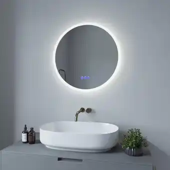 ManoMano Badezimmerspiegel Rund Spiegel mit led Licht für Bad 60cm jaltas Typ c Touch Sensor Dimmbar Antibeschlag Kaltweiß 6400K Warmw Angebot