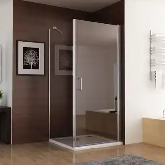 ManoMano Duschkabine Eckeinstieg Dusche 75x80 x195cm Schwingtür 75 mit Seitenwand 80 nano Glas - Miqu Angebot