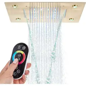 ManoMano 49cm35cm led Großer Regenduschkopf Quadratischer Duschkopf Multifunktionaler Duschkopf mit Fernbedienung Deckenmontage Temper Angebot