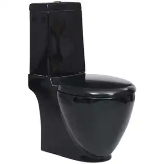 ManoMano Stand-WC,WC-Toilette Keramik-Toilette Badezimmer Rund Senkrechter Abgang Schwarz FSW62471 Angebot