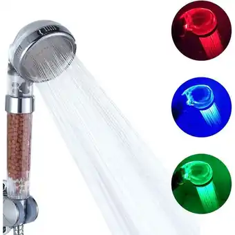 ManoMano Pomme de douche led 3 couleurs tête de douche température douchette spa Chrome abs pour accessoires de salle de bains [Classe Angebot