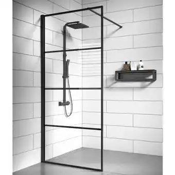 ManoMano Duschwand Essos 80 x 200cm Glas Duschabtrennung Schwarz - Walk-In Dusche Nano Duschtrennwand - Schwarz Angebot