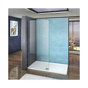 ManoMano 90x200 cm Walk-IN Duschkabine Duschabtrennung 10mm nano Glas+Stabilisatorstangen für die Dusche Angebot