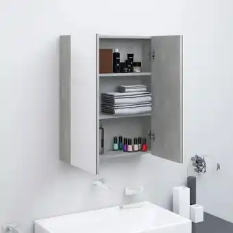 ManoMano Bad-Hängeschränke - Badezimmer Spiegelschrank 60x15x75 cm mdf Betongrau -BNC77410 - Grau Angebot