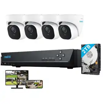 ManoMano 8MP Überwachungskamera Set Outdoor, 4X 8MP PoE Dome Überwachungskamera+8CH 2TB hdd nvr, Personen-/Fahrzeugerkennung, 30m Nach Angebot