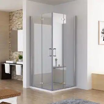 ManoMano 120 x 80 cm Duschkabine Eckeinstieg Dusche Doppel Falttür 180º Duschabtrennung mit Duschtasse Duschwanne DD128 Angebot