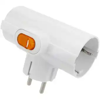 ManoMano T-förmiger Adapter mit Winkel mit 3 Schuko-250-V-Steckern mit Schalter in weißer Farbe - Cablemarkt Angebot