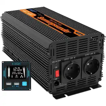 ManoMano Wechselrichter 3000w 12v 230v Spannungswandler mit Neuer Fernbedienung 2X usb und Bildschirm lcd für Sonnenkollektor kfz Wohn Angebot