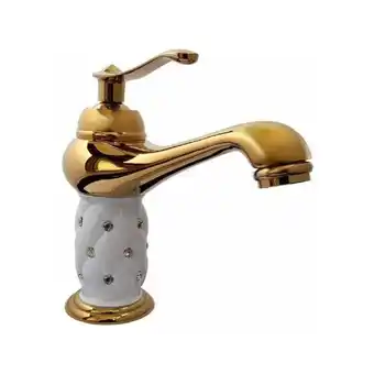 ManoMano Waschbeckenarmatur mit strasssteinen einlochbadezimmerbatterie niedrig gold 52149 Angebot