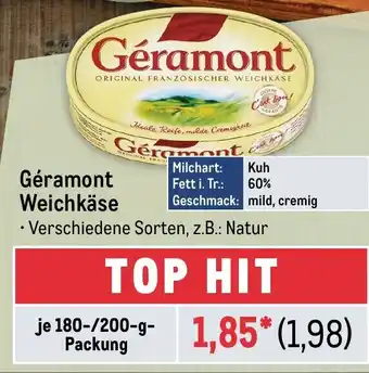 METRO Géramont Weichkäse je 180/200 g Angebot