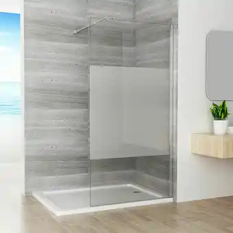 ManoMano Duschabtrennung Walk in Dusche teilsatiniert Glas Seitenwand Duschwand 10mm nano esg Duschtrennwand,90 x 200cm Angebot