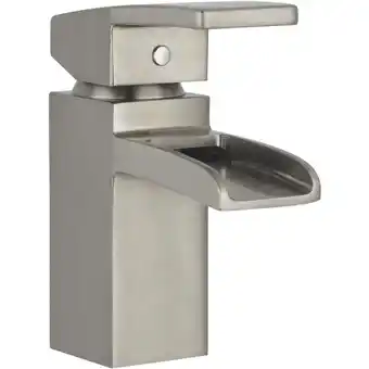 ManoMano Saqu - Cubic Waterfall Waschtischarmatur inkl. Klickverschluss Solid Steel Angebot