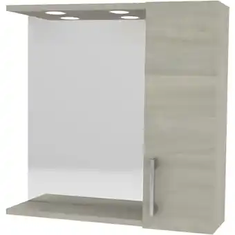 ManoMano Einzelner hängender Badezimmerspiegel cm 58 x 16 x H.57 - Graue Eiche Angebot