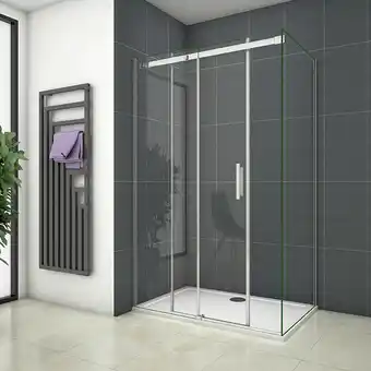 ManoMano 160cm Schiebetür x70cm Seitenwand xH.195cm 8mm nano Glas Eckig Duschkabine Dusche Angebot