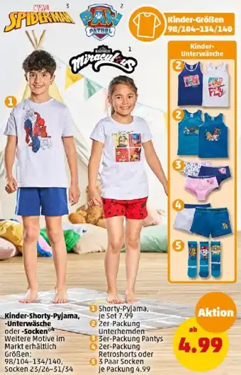 PENNY Kinder Shorty Pyjama, Unterwäsche oder Socken Angebot