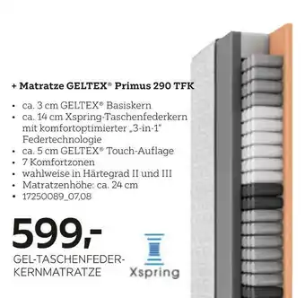 XXXLutz Matratze geltex primus 290 tfk Angebot