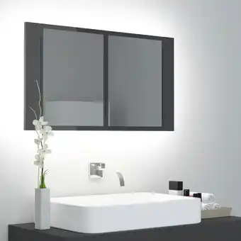 ManoMano LED-Bad-Hängeschränke - Badezimmer Spiegelschrank Hochglanz-Grau 80x12x45 cm Acryl -BNC37769 - Grau Angebot