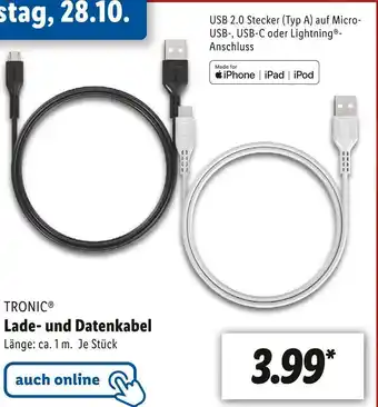 Lidl Tronic lade- und datenkabel Angebot