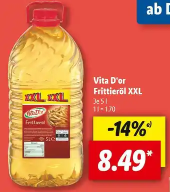 Lidl Vita d‘or frittieröl xxl Angebot