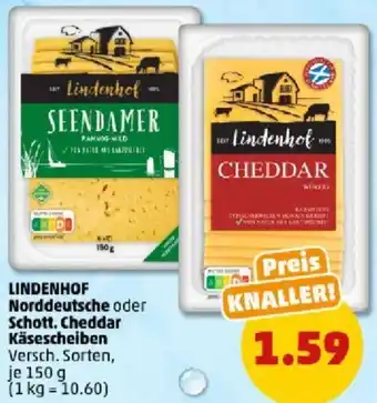 PENNY LINDENHOF Norddeutsche oder Schott. Cheddar Käsescheiben 150 g Angebot