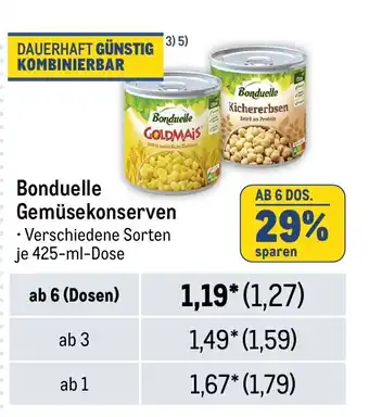 METRO Bonduelle Gemüsekonserven Verschiedene Sorten je 425-ml-Dose Angebot