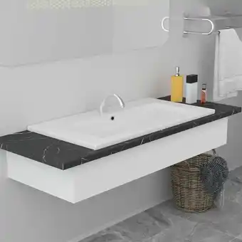 ManoMano Einbauwaschbecken, Hochwertiges Becken fürs Badezimmer Keramik rechteckiger 81x39,5x18,5 cm Keramik Weiß JSHD852033 Maisonchi Angebot